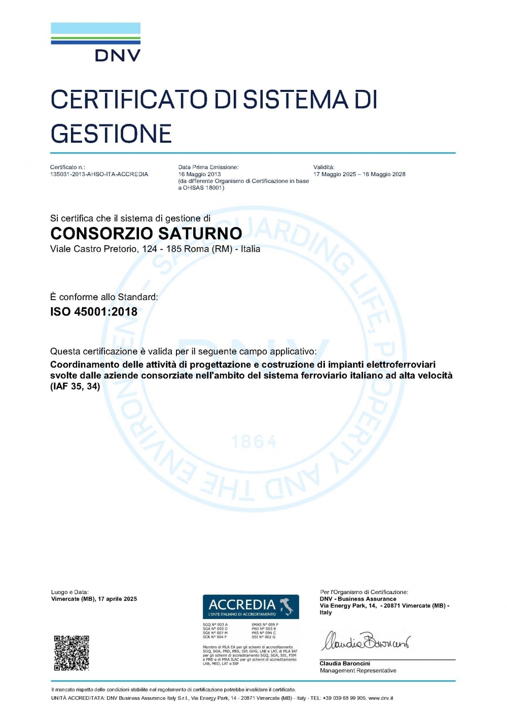  - Consorzio Saturno