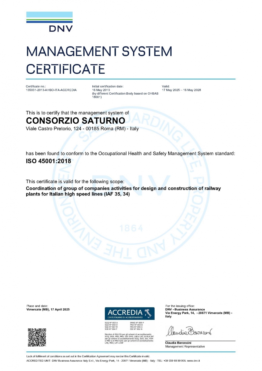  - Consorzio Saturno